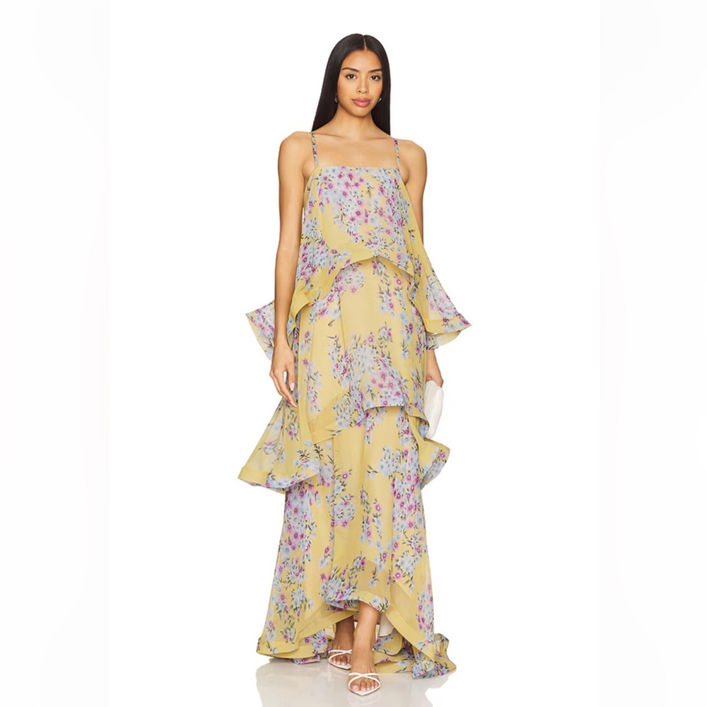 Elliatt Dress - xREVOLVE Armani Maxi Dress in Yellow Floral